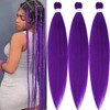 UPruyo Pre Stretched Braiding Hair Extensions Purple Box Braids Crochet