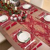 TOPLUXE Table Runner with Tassels, Jacquard Tablecloth for Dining Table,