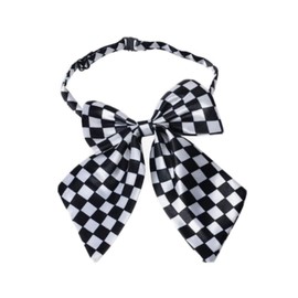 Checkered Plaid Bow Ties for Men Buffalo Plaid Pro-Ties Men Checkered Bow Ties BMT02 (B1-Black White Bow)