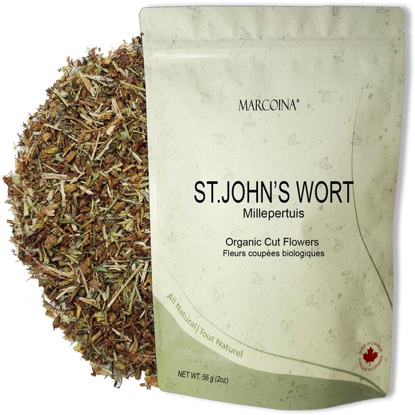 Marcoina Organic St. John’s Wort Flower Herbal Tea - Caffeine-Free,