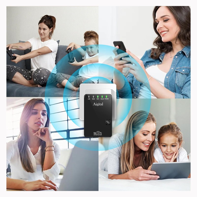 300Mbps WiFi Booster WiFi Range Extender, Compact Internet Booster with