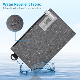Brifit Money Bag with Lock, 8.3×5.3in Locking Deposit Bags, Portable Waterproof Documents Bag with 3 Digit Code, for Cash, Jewelry, Passports, Travel Money Pouch (Grey)
