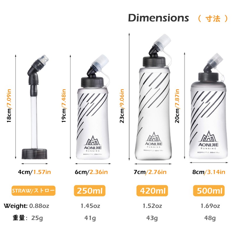 TRIWONDER TPU Folding Water Bottle Water Bottle Sports Bottle Running