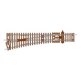 Hornby TT8008 TT Gauge Left Hand Point 166mm 15° - Extra Track Pieces for Model Railway Sets, Toy Train Track Pieces, Includes: 1x 631mm Left Hand Point - Hobbies for Men - Scale 1:120