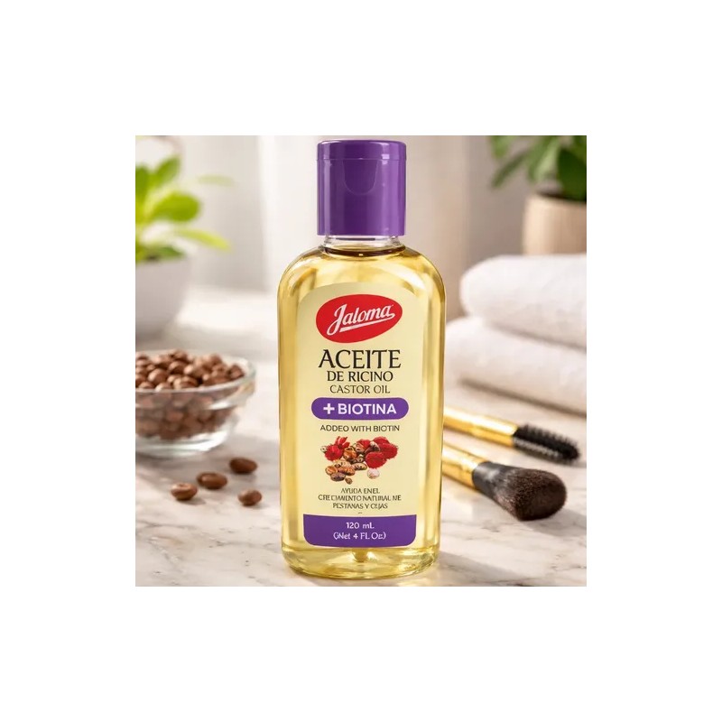 Aceite Jaloma Ricino+biotina 120 Ml Para Cejas Pestañas 2 Pz