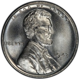 1943 S LINCOLN STEEL WHEAT PENNY