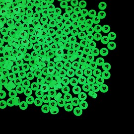 500Pcs 7mm Luminous Red Heart Beads Glowing Transparent Heart Acrylic Beads Glow in the Dark for DIY Bracelet Necklace Jewelry Making (Red Heart)