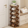 YYW Shoe Rack, Foldable Bamboo Shoes Shelf, Freestanding Shoe Storage