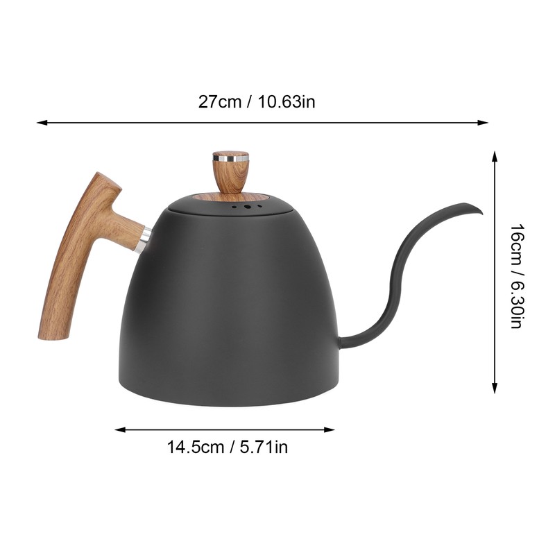 Pour Over Kettle 800ml Ergonomic Handle Rustproof Stainless Steel Anticorrosion