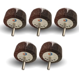 WA 5PCS - 2 1/2"x1"x1/4" inch Industrial Grade Durable Mounted Flap Wheel Sander, Aluminum Oxide Sanding Flap Wheels with 1/4" Shank for Drill/Die Grinder, Remove Rust and Polish (Grit 40)