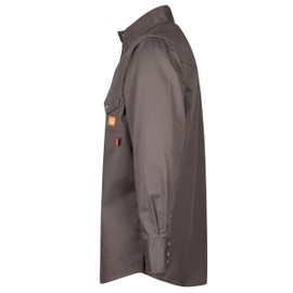 Titicaca FR Shirt for Men Pearl Snaps Flame Resistant 100% C 7.5oz Gray Welding Shirt