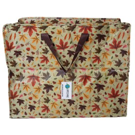 Happy Planet Giftshop Large Jumbo Storage Bag with Zip 58 x 47 x 30cm 80l (Autumn Leaves) (Single - Multipacks Available)