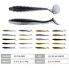 RUNCL ProBite Paddle Tail Swimbaits Black Silver, Soft Fishing Lures