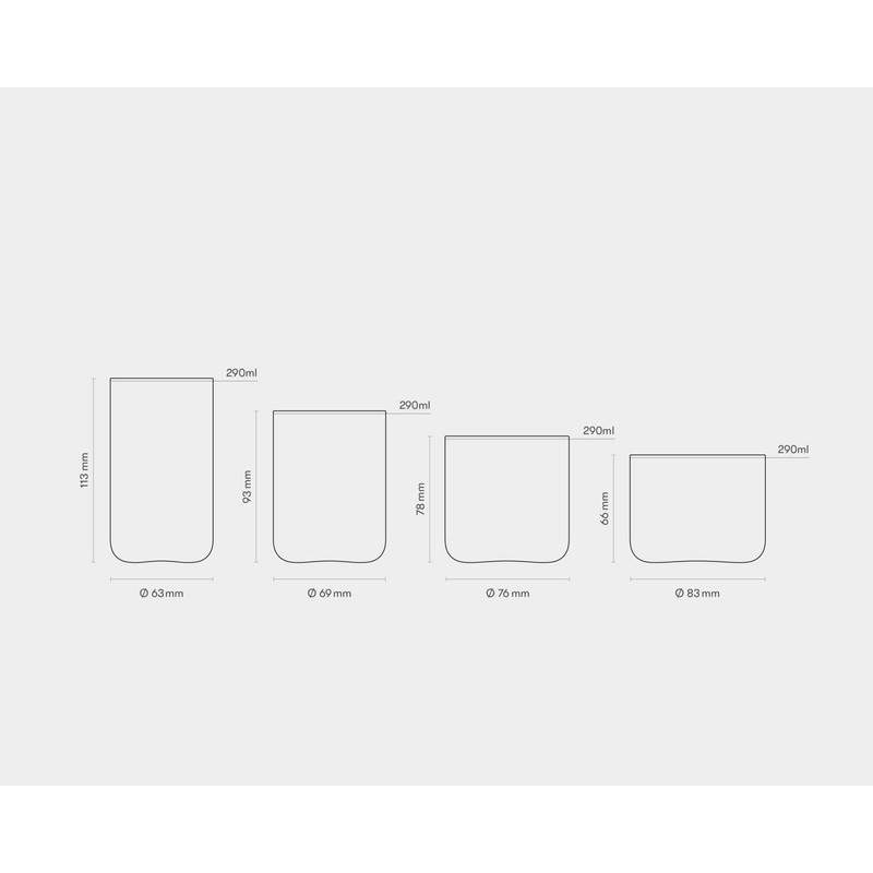 aarke Nesting Glasses, 4 x 290 ml (9.8 fl oz),