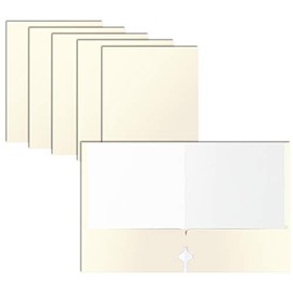 Two Pocket Portfolio Folders, 50-Pack, White, Letter Size Paper Folders, by Better Office Products, 50 Pieces, White