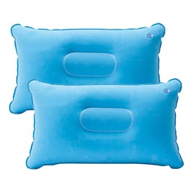 GXGM Pack of 2 34 x 22 cm inflatable neck pillow, inflatable pillow, camping travel pillow, air pillow, neck pillow, beach cushion (sky blue)