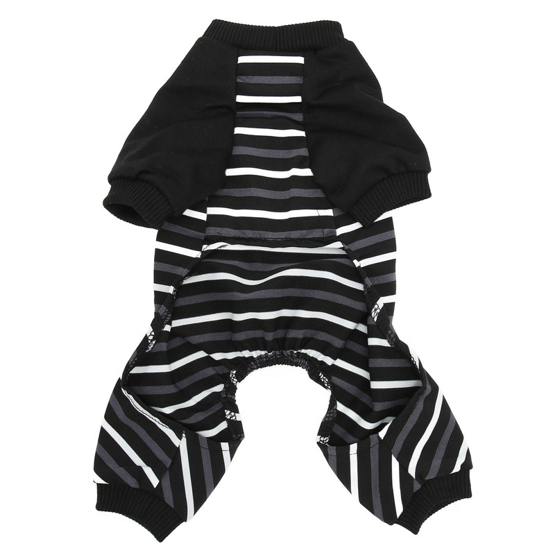Dog Pajamas Warm Comfortable Stretchy 4 Legs Striped Dog Pajamas
