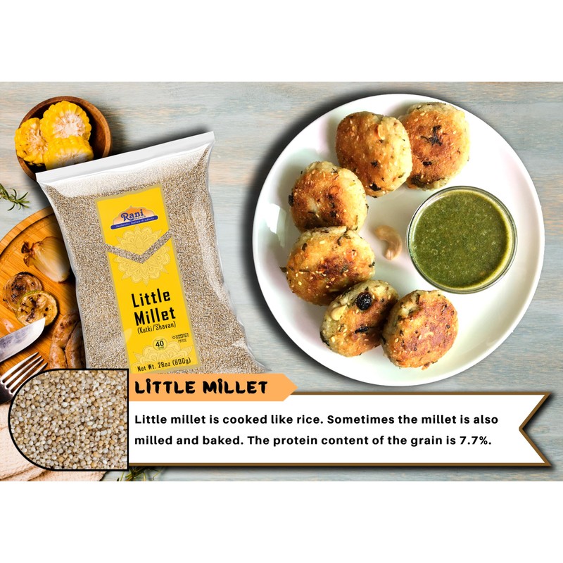 Rani Little Millet (Panicum Sumatrense) Whole Ancient Grain Seeds 28oz