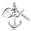MATERIA by Matthias Wagner Necklace Pendant Faith Love Hope Rhodium-Plated