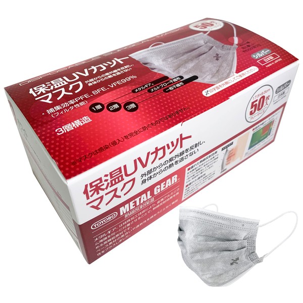 [つばさ] 日本製 保温・UVカット サージカルマスク 3層構造 PFE/BFE/VFE 99% オメガプリーツ 使い捨て 不織布マスク