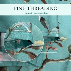 LIVETTY Green Bird Floral Shower Curtain 90cm × 180cm Mould Proof Butterfly Fabric Bathroom curtain For Women & Men With 12 Hooks Washable Quick-Drying Curtains