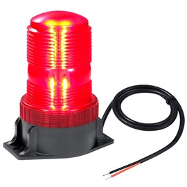 WOWTOU Roof Top Magnetic LED Red Strobe Beacon for Volunteer Firefighter Vehicles Police Cars Fire Trucks Forklift POV, 12V 24V Safety Warning Flasher Emergency Flashing Lights