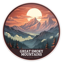 Great Smoky Mountains National Park Sticker - Waterproof Vinyl Decal for Car Bumper, Laptop, Water Bottle, Wall, and Window, Size - 5'' Longer Side