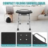 Dsuwazu Folding Shower Chair SeatHeight Adjustable Shower Chair SeatStainless Eligi