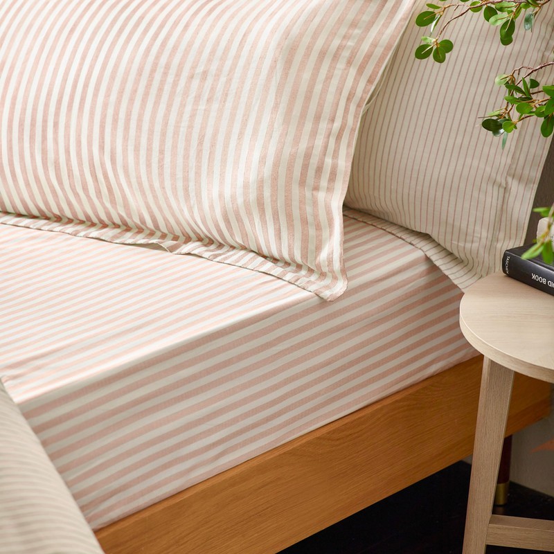 Yard Hebden Melange Stripe Cotton Pillowcase Pair