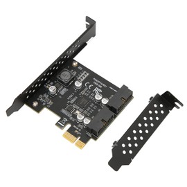 Heayzoki PCI E 1X to USB 3.2 GEN1 5Gbps Expansion Card, Dual Port 19PIN Connector, Front Panel Connector Riser Card, for WinXP, for Win7 8 10 11, for Linux (19PIN Black Board)