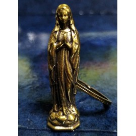 [Kaimed] Virgin Mary Jesus Christ Key Chain Key Ring Brass Vintage Brass