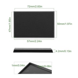 Evemodel Rectangular base model base made of plastic for figures or miniatures for war games table decoration (6pcs 50*75mm)