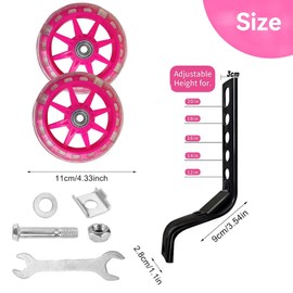 Bicycle Training Wheels,Adjustable Training Wheels,For 12 14 16 18 20 Inch Single Speed Bicycle,Suitable for Boys and Girls (pink)
