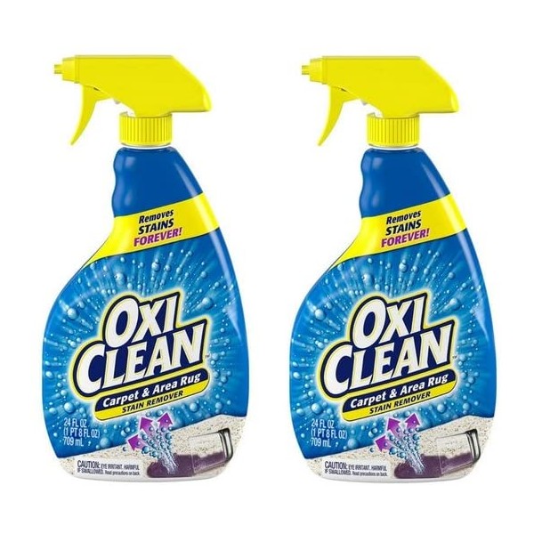 OxiClean Carpet and Area Rug Stain Remover Spray, 24 Ounce 2 Pack