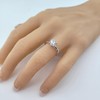 NANA Silver 8.0mm (2ct) Round Cut Zirconia Lucita Solitaire Ring-Platinum