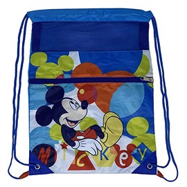 cartoon Kids Drawstring Bag Front Pocket School Backpack Gym Leisure, Mickey (2)