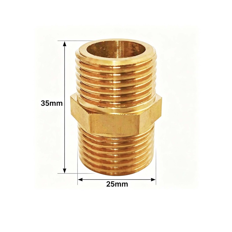D&DHardware Double Nipple 3/4 Inch Brass Male Thread, Connector AG/AG