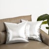 Poise3EHome Silver Throw Pillow Covers,Pack of 2 18x18 inch Shiny