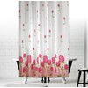 beytug Fabric Bathroom Shower Curtain Extra Long with Roses wide