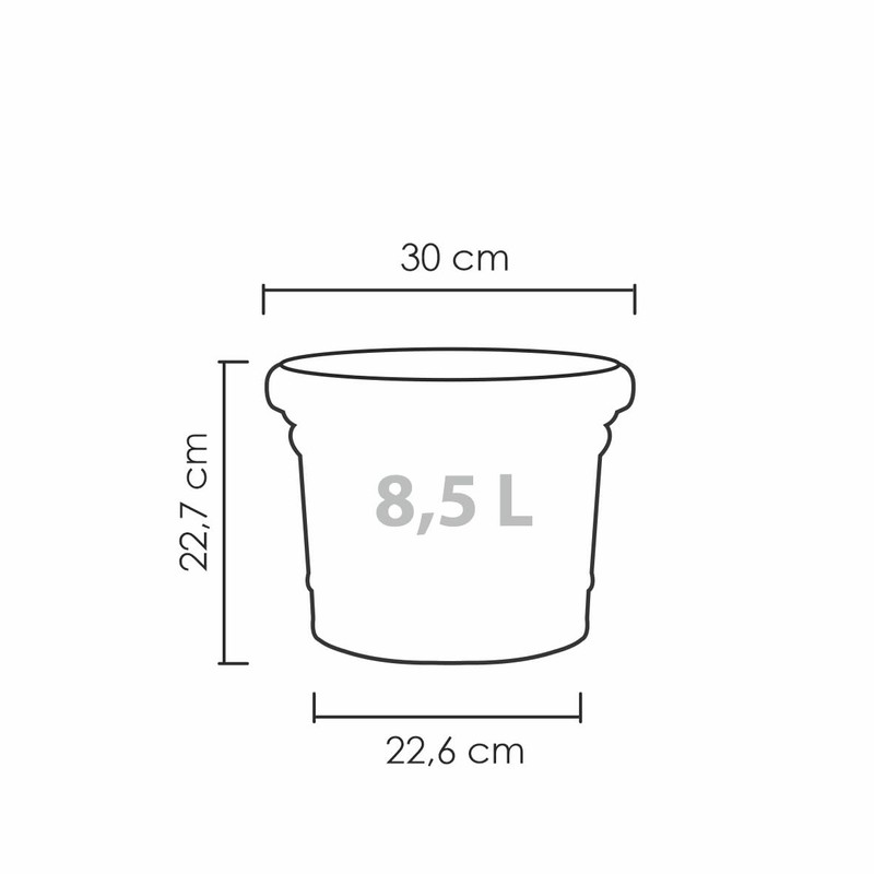 Scheurich Formia 30 Round Black Granite Planter/Planter/Planter Made with Recycled