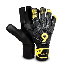 NINE Goalkeeper Gloves with Strong Grip, Extra Wrist Stability for Adult & Youth, Goalie Gloves for Kids, Men & Women with 4mm Latex Padded (Black, 5)
