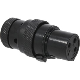 Squareplug SPXA-FBK, Low Profile Angled Heavy Duty Female 3 Pin XLR Plug, Black