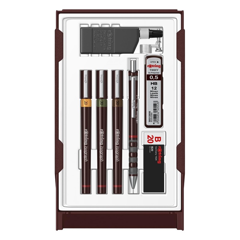 rOtring Isograph Pen Set, Technical Pen and Pencil, College Set