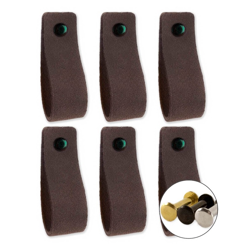 Brute Strength - Leather Handles for Furniture - Suede -