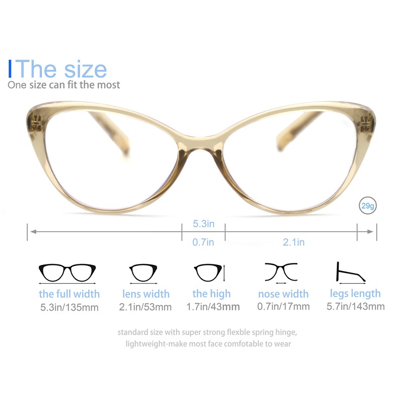 MODFANS - Gafas de lectura progresivas multifocales 1.5 Cateye, anteojos