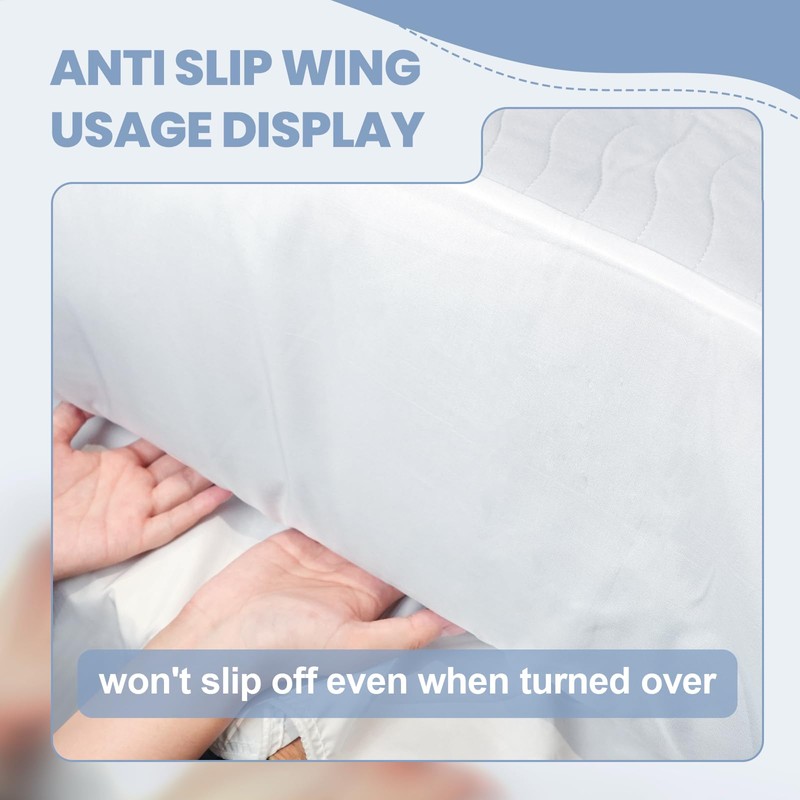 60"X40" Non Slip with Stay-Secure Side Flaps Washable Waterproof Bed