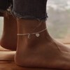 Feskive Initial Ankle Bracelets for Women Silver Plated Dainty Cuba