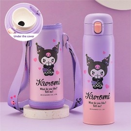 Kuromi Stainless Steel Insulated Water Bottle with Bag 480ml