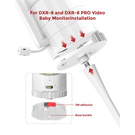 Baby Monitor Mount Compatible with Infant Optics DXR-8 and DXR-8 PRO, 17.7-Inch Flexible Gooseneck Arm, Holder for Crib