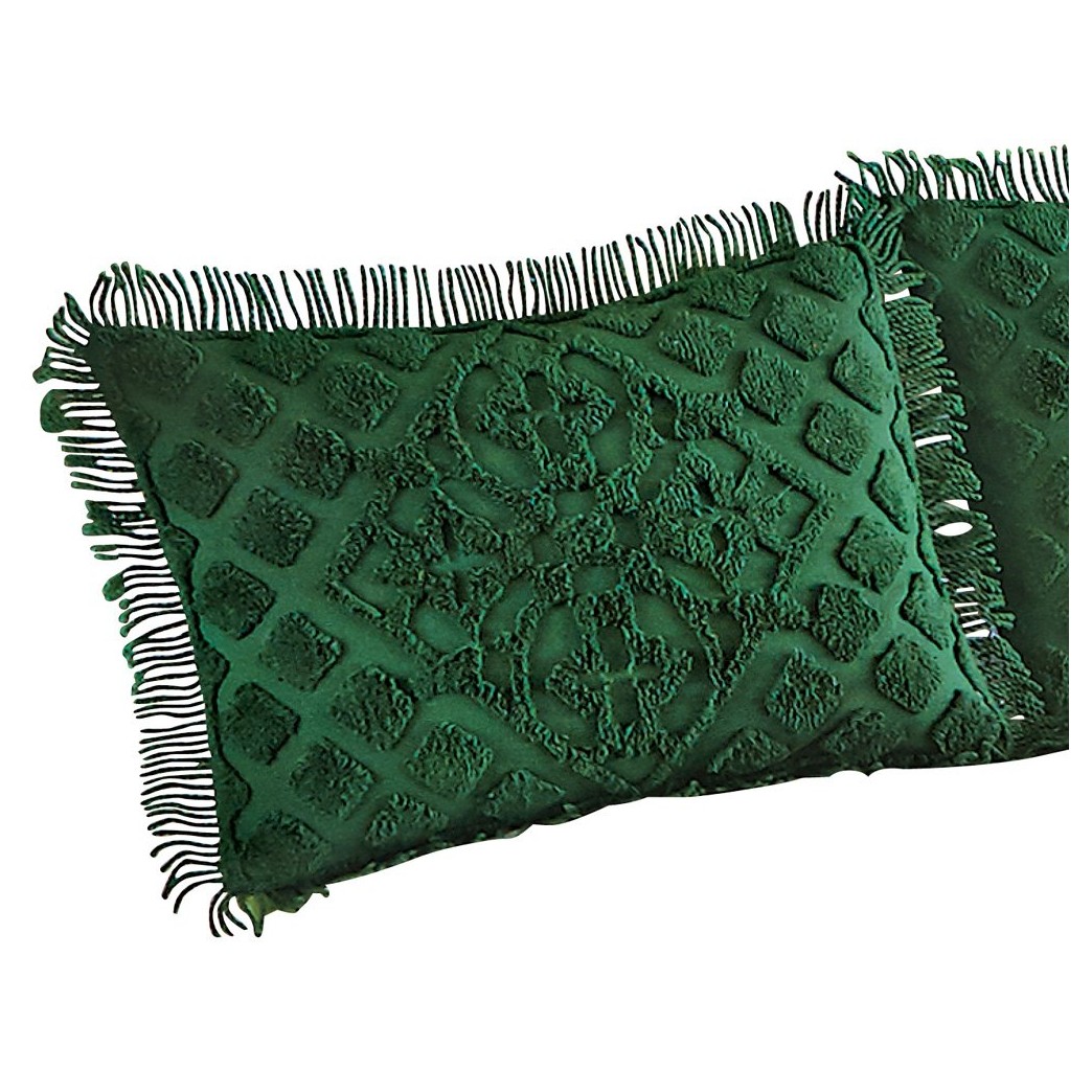 Collections Etc Royalty Elegant Chenille Pillow Sham Emerald SHAM - 26" x 2" Pillow Size - Machine Washable